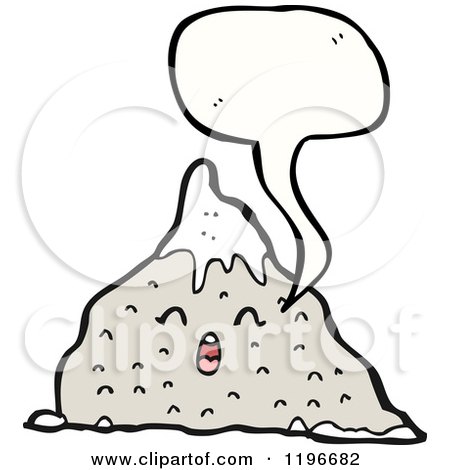 Cartoon of a Rock Speaking - Royalty Free Vector Illustration by lineartestpilot