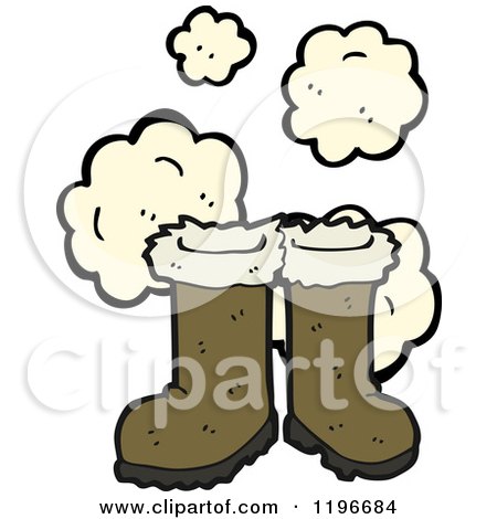 Cartoon of Fur Lined Boots - Royalty Free Vector Illustration by lineartestpilot