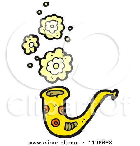 Cartoon of a Horn Instrument - Royalty Free Vector Illustration by lineartestpilot