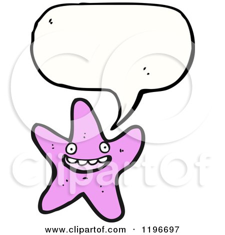 Cartoon of Star Fish Speaking - Royalty Free Vector Illustration by lineartestpilot