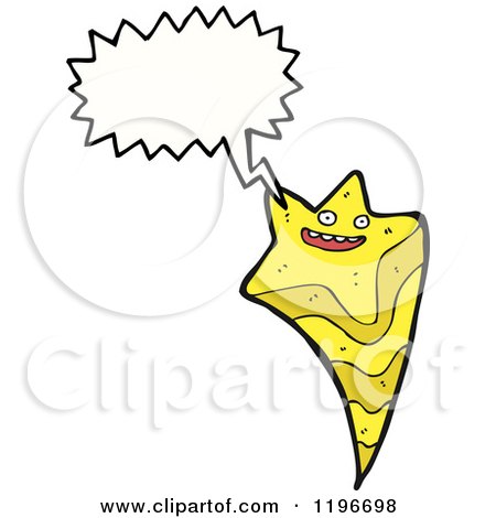 Cartoon of a Shooting Star Speaking - Royalty Free Vector Illustration by lineartestpilot