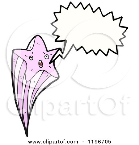 Cartoon of Shooting Star Speaking - Royalty Free Vector Illustration by lineartestpilot