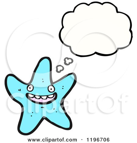 Cartoon of Star Fish Thinking - Royalty Free Vector Illustration by lineartestpilot
