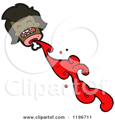 Cartoon of a Bloody Decapitated Head - Royalty Free Vector Illustration by lineartestpilot
