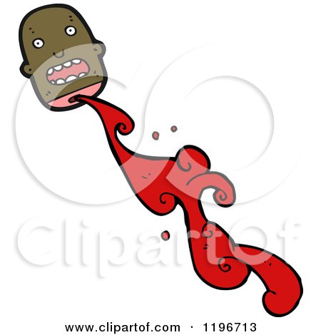 Cartoon of a Bloody Decapitated Head - Royalty Free Vector Illustration by lineartestpilot