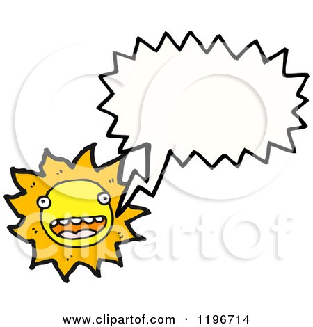 Cartoon of a Sun Speaking - Royalty Free Vector Illustration by lineartestpilot