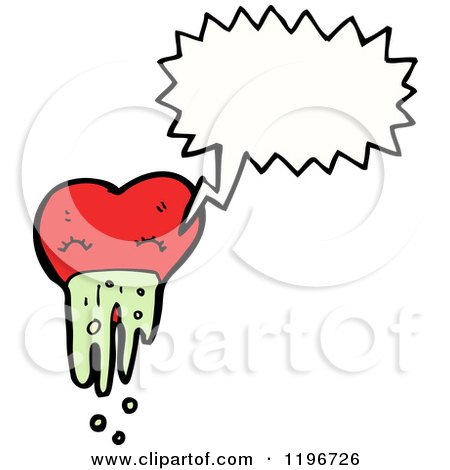 Cartoon of a Heart Vomiting and Speaking - Royalty Free Vector Illustration by lineartestpilot