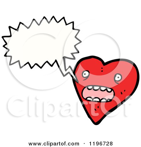 Cartoon of a Heart Speaking - Royalty Free Vector Illustration by lineartestpilot