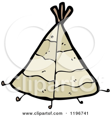 Cartoon of an Indian Teepee - Royalty Free Vector Illustration by lineartestpilot