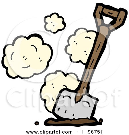Cartoon of a Shovel - Royalty Free Vector Illustration by lineartestpilot