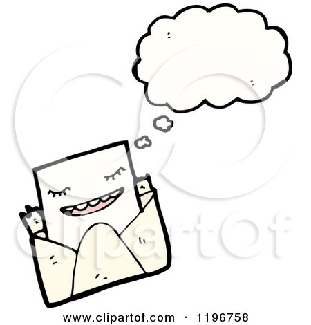 Cartoon of an Envelope Thinking - Royalty Free Vector Illustration by lineartestpilot