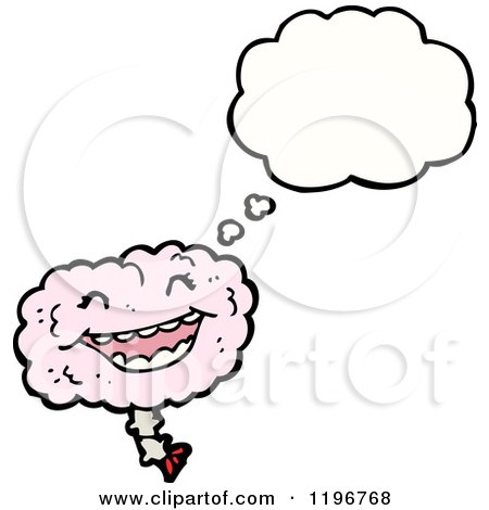 Cartoon of a Brain Thinking, - Royalty Free Vector Illustration by lineartestpilot