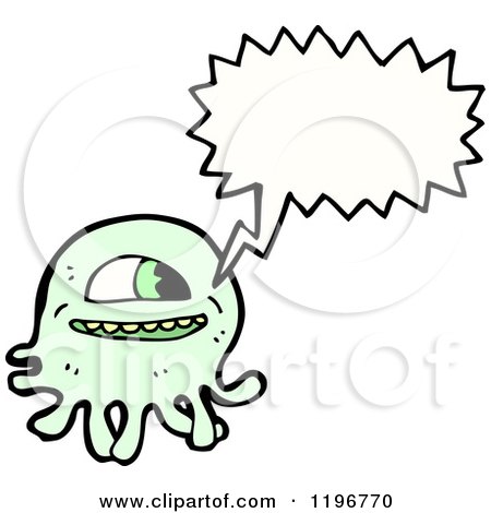 Cartoon of a Germ Speaking - Royalty Free Vector Illustration by lineartestpilot