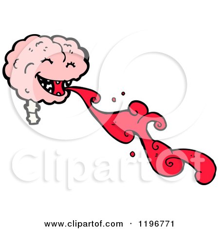 Cartoon of a Bloody Brain - Royalty Free Vector Illustration by lineartestpilot