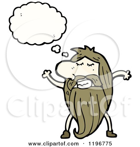 Cartoon of a Caveman Thinking - Royalty Free Vector Illustration by lineartestpilot