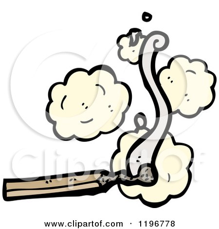Cartoon of a Burned Wooden Matchstick - Royalty Free Vector Illustration by lineartestpilot
