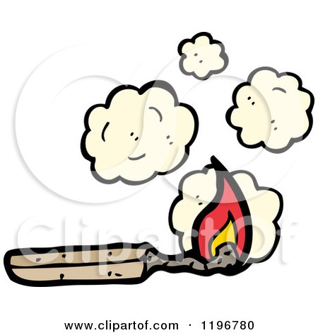 Cartoon of a Burned Wooden Matchstick - Royalty Free Vector Illustration by lineartestpilot