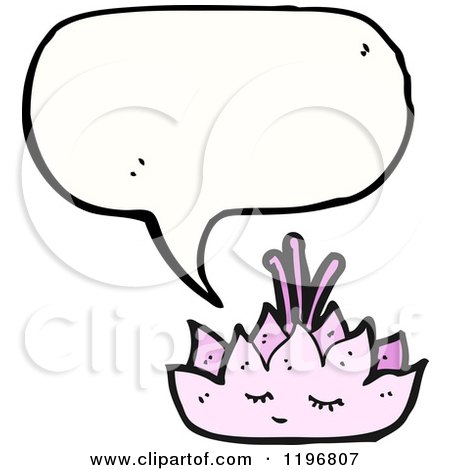 Cartoon of a Pink Lily Speaking - Royalty Free Vector Illustration by lineartestpilot