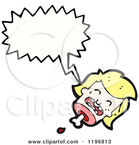 Cartoon of a Decapitated Head Speaking - Royalty Free Vector Illustration by lineartestpilot