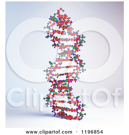 Clipart of a 3d Detailed DNA Strand over Shading - Royalty Free CGI Illustration by Mopic