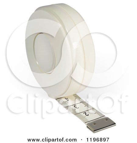 Clipart of a 3d White Tape Measure - Royalty Free Vector Illustration by dero