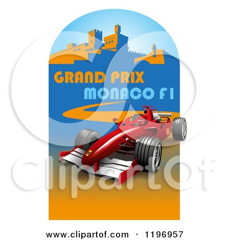 Clipart of a Grand Prix Monaco F1 Poster - Royalty Free Vector Illustration by Eugene