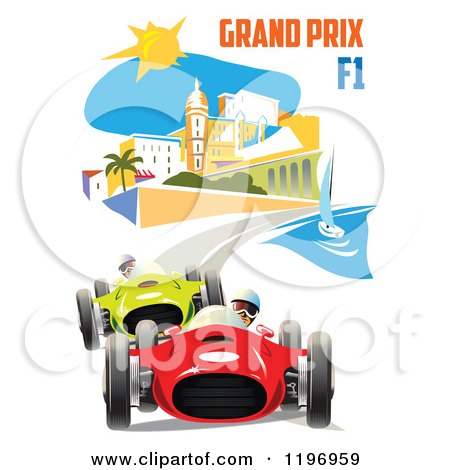 Clipart of a Grand Prix F1 Poster - Royalty Free Vector Illustration by Eugene