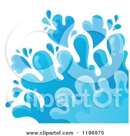 Cartoon of a Blue Water Splash 2 - Royalty Free Vector Clipart by visekart