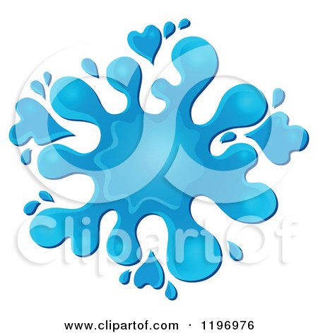 Cartoon of a Blue Water Splash 3 - Royalty Free Vector Clipart by visekart