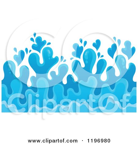 Cartoon of a Blue Ocean Splash and Surf Background 4 - Royalty Free Vector Clipart by visekart