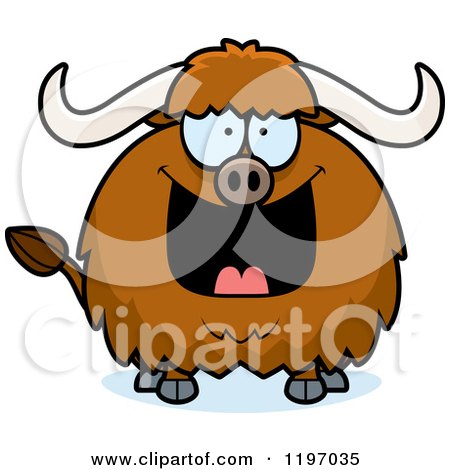 Cartoon of a Grinning Chubby Ox - Royalty Free Vector Clipart by Cory Thoman