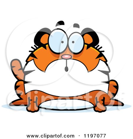 Cartoon of a Surprised Chubby Tiger - Royalty Free Vector Clipart by Cory Thoman
