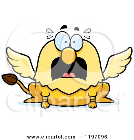Cartoon of a Scared Griffin - Royalty Free Vector Clipart by Cory Thoman