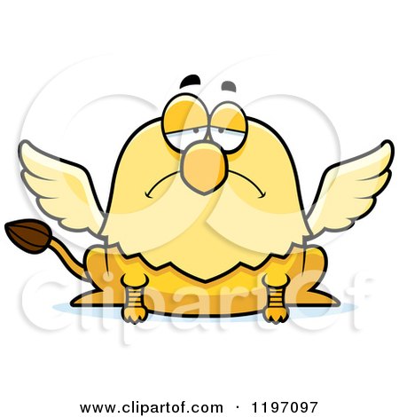 Cartoon of a Depressed Griffin - Royalty Free Vector Clipart by Cory Thoman