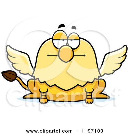 Cartoon of a Bored Griffin - Royalty Free Vector Clipart by Cory Thoman
