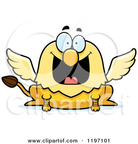 Cartoon of a Grinning Griffin - Royalty Free Vector Clipart by Cory Thoman