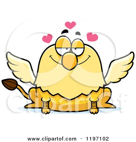 Cartoon of a Loving Griffin - Royalty Free Vector Clipart by Cory Thoman