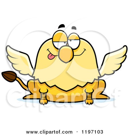 Cartoon of a Drunk or Dumb Griffin - Royalty Free Vector Clipart by Cory Thoman