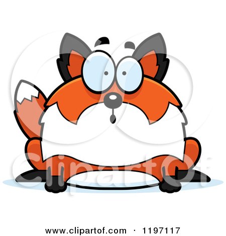Cartoon of a Surprised Chubby Fox - Royalty Free Vector Clipart by Cory Thoman