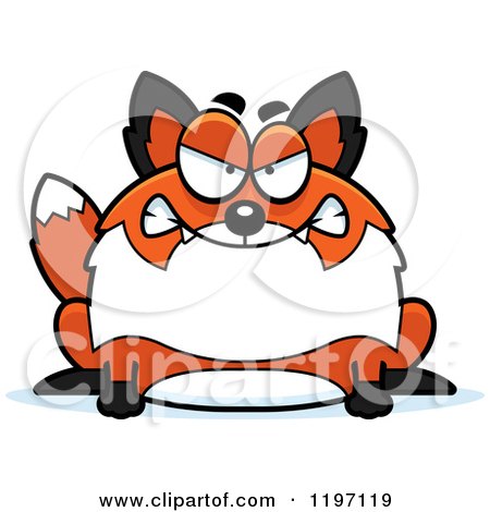 Cartoon of a Mad Chubby Fox - Royalty Free Vector Clipart by Cory Thoman