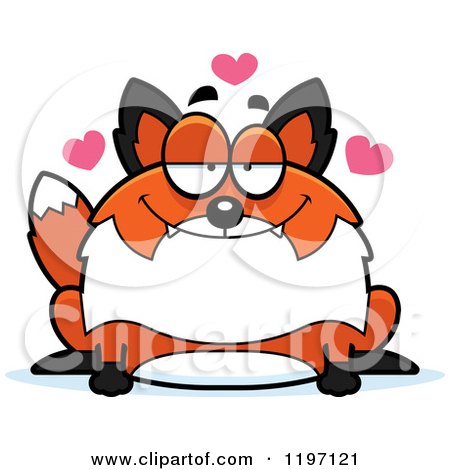 Cartoon of a Loving Chubby Fox - Royalty Free Vector Clipart by Cory Thoman