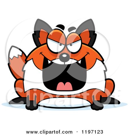 Cartoon of an Evil Chubby Fox - Royalty Free Vector Clipart by Cory Thoman
