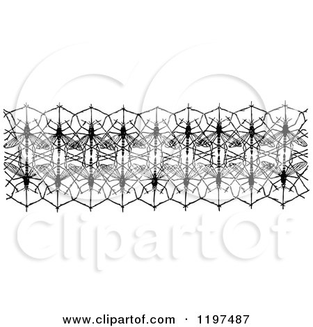 Clipart of a Vintage Black and White Mosquito Net Border - Royalty Free Vector Illustration by Prawny Vintage