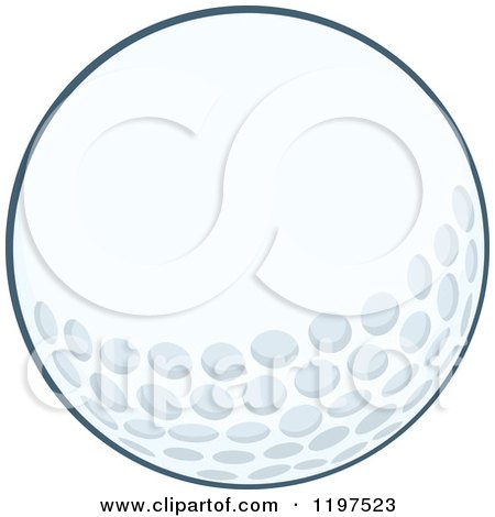 Cartoon of a White Golf Ball - Royalty Free Vector Clipart by Hit Toon