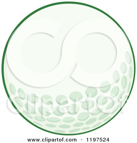 Cartoon of a Green Golf Ball - Royalty Free Vector Clipart by Hit Toon
