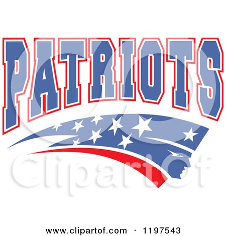 Clipart of PATRIOTS Team Text over Stars - Royalty Free Vector Illustration by Johnny Sajem