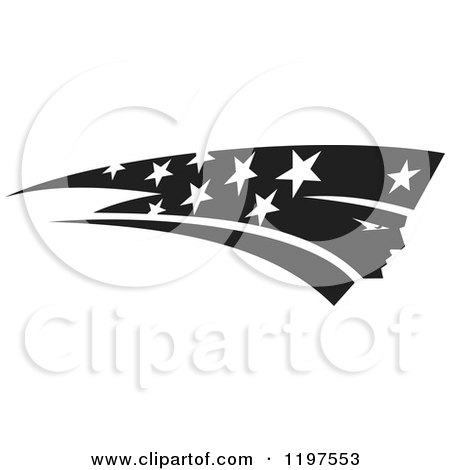 Clipart of a Black and White Patriotic Stars - Royalty Free Vector Illustration by Johnny Sajem