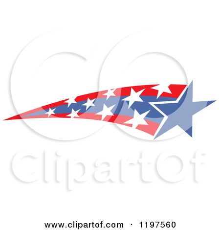 Clipart of Patriotic Shooting Stars - Royalty Free Vector Illustration by Johnny Sajem