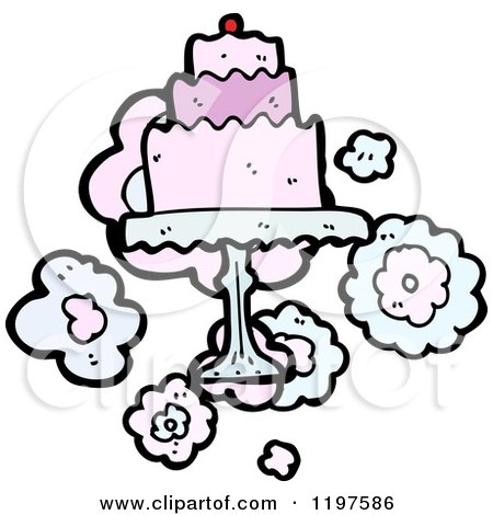 Cartoon of a Layered Cake - Royalty Free Vector Illustration by lineartestpilot