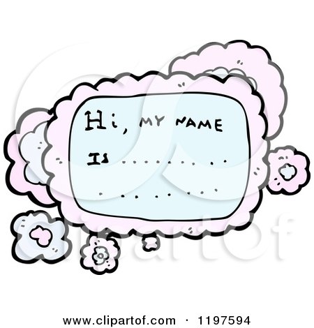 Cartoon of a Lacy Name Tag - Royalty Free Vector Illustration by lineartestpilot